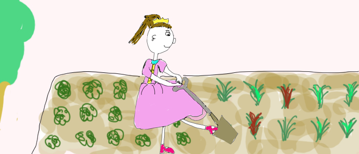 A princess gardening