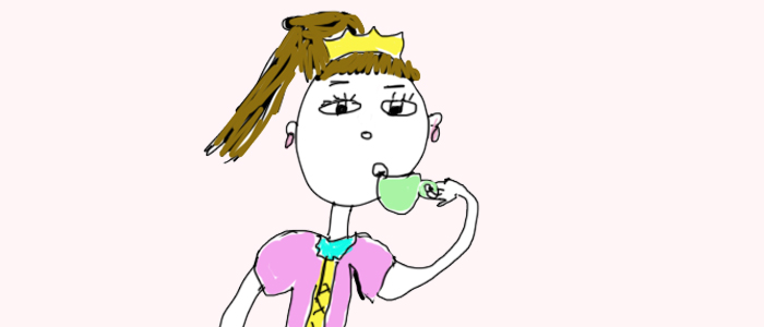 Princess drinking tea