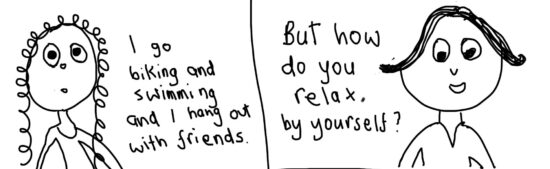 cartoon of girl and therapist.